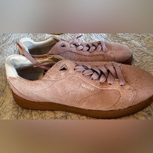 Hugo Boss Ladies Suede Pink Sneakers